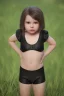 Placeholder: Black widow toddler, serious, full body, bokeh, hyper realistic