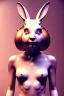 Placeholder: Portrait Sweet ceramics Rabbit mask, natural body, color background, photo studio, unreal engine 5, concept art, ray tracing, lumen lighting, ultra detail, volumetric lighting, 3d.