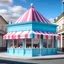 Placeholder: Generate an image showcasing a prime commercial real estate property perfectly suited for an ice cream business. Picture a charming storefront with large windows allowing ample natural light to filter in, illuminating the interior space. The facade exudes a welcoming vibe, with a colorful awning or canopy adding a touch of whimsy and drawing attention from passersby. Surrounding the property, envision a bustling neighborhood with pedestrian-friendly sidewalks, inviting locals and tourists alike