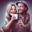 Placeholder: Me having coffee with a happy Drew Barrymore