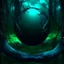 Placeholder: promise the world, dark green and blue colors, no hands, fantasy atmosphere, photo quality