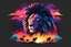 Placeholder: a silhouette design of a lion, sunset design, t- shirt art, 3D vector art, cute and quirky, bright bold colorful., black background, watercolor effect, , digital painting, low-poly, soft lighting, bird's-eye view, isometric style, retro aesthetic, focused on the character, 4K resolution, photorealistic rendering, using Cinema 4D,front side