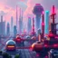 Placeholder: create a nice cool background for my account the image must show Worlds Non Existed and Reality and Reimagined , future modern city and future modern industry ,vibrant metallic colors .1:1 ratio. no text should displayed