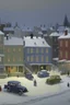 Placeholder: A gray town made out of toys painted by Birge Harrison