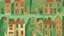 Placeholder: Houses in the shape of musical instruments shades of green colored