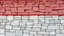 Placeholder: A wall designed with red and gray mesh broken stone