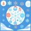 Placeholder: Cute seasonal infograph depicting winter, snowflakes are instead viral particles