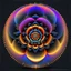 Placeholder: a mandelbulb 3d fractal made of metallic random color shperes, pertty artistc background