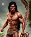 Placeholder: native american warrior, long black hair, big muscles, face up, mouth wide open, scream face, shirtless, looking to the sky