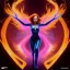 Placeholder: Dark Phoenix, X-Men , Jean Gray. hyperfantastic,hyperscifi,unreal engine,3D,best colours,deep purple . fire theme .blue neon smoke.cinamatic,full cinematic lights.beautiful body and hands details,beautiful face details,8k,hyperdetails.by alan parker.ann dittman