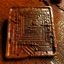 Placeholder: Create an image of old corrosion computer copper with strange Egyptian shaped Symbol