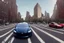 Placeholder: A Tesla 'Model S' is drifting at high speeds, near the Flatiron Building in Manhattan. (CINEMATIC, WIDE ANGLE LENS, PHOTO REAL)