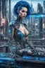 Placeholder: A beautyful tranparent glass body biomechanical woman with black-blue hair, sitting in the cyberpunk rooftop bar in futuristic city, intricate details, HDR, beautifully shot, hyperrealistic, sharp focus, 64 megapixels, perfect composition, high contrast, cinematic