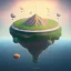 Placeholder: 100mm photo of isometric floating island in the sky, surreal pizza with jewels, intricate, high detail, behance, microworlds smooth, macro sharp focus, centered