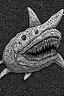 Placeholder: Moth / shark hybrid in the style of "Berserk" manga. B/w.