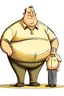 Placeholder: a fat man, sitting on a thin tall man. Cartoon.