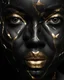 Placeholder: a beautiful black woman face made of kintsugi seam, photo realistic, 16K