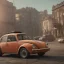 Placeholder: an old volkswagen car ultra realistic,wide body , rally concept, 4k ,on street,8k resolution, high-quality, fine-detail, parked in crowded city winter wide body