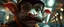 Placeholder: anime, airbrush and pen outline, french art mustache , extreme close up on cheeky fluffy weasel hairy goblin military prison guard news anchor elf family scumbag in the style of Escher and Giger and Fallout 4, pinhole cam, airbrush 3d rendering, on tv screen:A five-second cinematic single take in a clean industrial presentation hall.