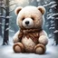 Placeholder: snow teddy bear alive in acorn art style