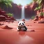 Placeholder: pen outline, waterfall, crocodile panda on the red sand beach ,bokeh like f/0.8, tilt-shift lens 8k, high detail, smooth render, down-light, unreal engine