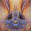 Placeholder: girl rabbit with blue aye, aboriginal, dot painting, indiginous, dot, mud, dream-time, abstract, dots, natural pigment, extremely sharp detail, finely tuned detail, ultra high definition, 8 k, unreal engine 5, ultra sharp focus, art germ and Paul Lewin and Kehinde Wiley