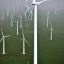 Placeholder: Thousands vertical wind turbines. Heavy cold rain. Strong wind.