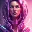 Placeholder: cyberpunk, smile, head, women,long hair, portrait, tron