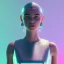 Placeholder: A portrait of a crystalised girl,smiling, longs hairs, atmospheric, realistic, cinematic lighting, octane render, pink turquoise light, 8k