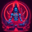 Placeholder: God shiva Demonic image in neon red color pallet in phonk style