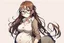 Placeholder: full body of a brown haired anime manga pregnant girl with eyeglasses