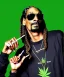 Placeholder: Snoop Dogg, smoking weed, jungle background, hyper realistic