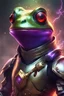 Placeholder: Frog Green Soldier Portrait Glow big red eye Gold Armor warrior fire Robotic lightning Silver Purple Smoke Dust 16k detailed epic future water sword