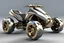 Placeholder: lowpoly highly symmetric metallic atv