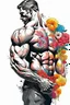 Placeholder: profile man wall art floral bodybuilder