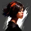 Placeholder: digital art, minimal, beautiful, artistic, girl, medium bob hair, futuristic clothes, unreal engine, brush strokes on hair, whole figure, medium size brush artistic lines on hair, brown hair,