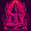 Placeholder: God shiva Demonic image in neon red color pallet