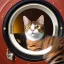 Placeholder: hyper-realistic cat in front of porthole with astronaut, 8k resolution, high-quality, fine-detail, detailed matte, intricate, 3D octane render, illustration, digital art, brian froud, howard lyon, anna dittman, greg rutowski,