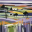 Placeholder: fields lavander landscape Painting in the Australian aboriginal art style painted by Patrick heron and Chantal joffe and fernand leger source pinterest , singulart or devian art