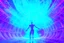 Placeholder: inside a spaceship with a celestial being, a being of pure energy, radiating light and taking a humanoid form with shifting constellations.