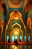 Placeholder: Inside a Moghul mosque in Rajastan at night, gleaming, harmonious, incandescent by artist "Igor Zenin"