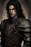 Placeholder: medieval style, a young, tall, male elf man with long black hair, wearing leather armor