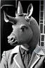 Placeholder: a headpiece merge with rhinoceros and grid, 1960s office style with monitor eyes