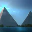 Placeholder: A pyramid rising into the sky on invisible fins, deviantart, Photorealistic, polychromatic, geometric, filmic, complex, Photography, Nikon D850, HDR, 64 megapixels, IMAX, 8k resolution