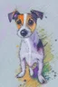 Placeholder: abstract watercolour of a Jack.Russell dog’s head