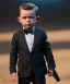 Placeholder: James bond toddler, full body, gun, car, dramatic lighting, hyper realistic