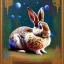 Placeholder: rabbit with blue third aye, aboriginal, dot painting, indiginous, dot, mud, dream-time, abstract, dots, natural pigment, extremely sharp detail, finely tuned detail, ultra high definition, 8 k, unreal engine 5, ultra sharp focus, art germ and Paul Lewin and Kehinde Wiley