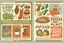 Placeholder: Stickers for a lakeside farmers' market "Good Spirit Market" in a national parks sticker style, featuring illustrations of baked goods and fresh produce