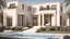 Placeholder: Description of a modern Emirati style villa: Located on a magnificent piece of land in the heart of the Emirates, our villa embodies the finesse of design and detailing that promises a luxurious residential experience. This two-story villa, with its elegant and contemporary spaces, stands out. The exterior walls of the villa are made of black and white stones, adding an elegant and luxurious touch to the design. This combination of black and white stones creates a beautiful contrast, highlight