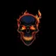 Placeholder: minimalistic burning skull flame cyberpunk logo